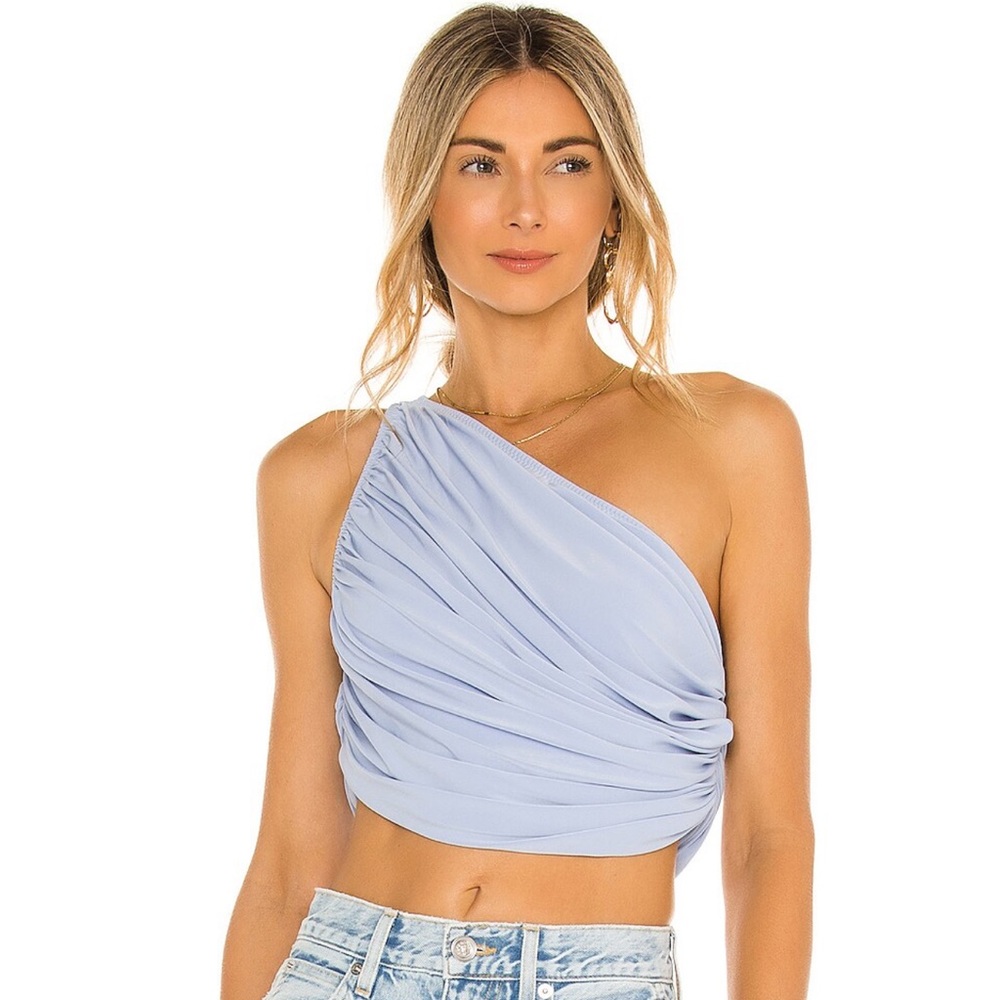 NORMA KAMALI TOP | Diana Crop in Celestial Blue